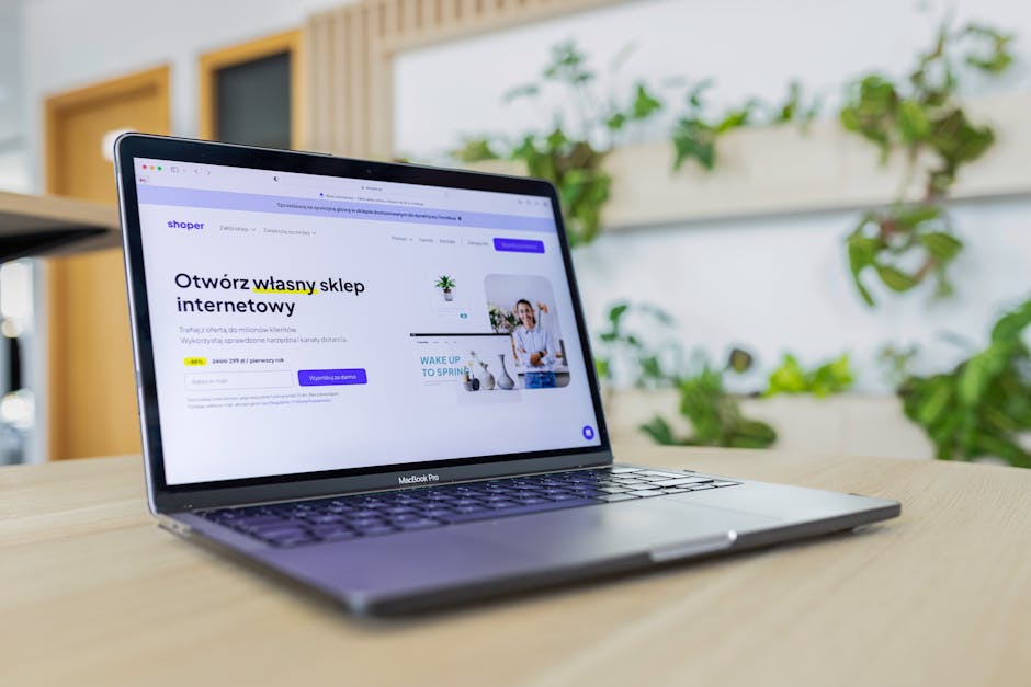 laptop with business content creation setup for AI automation