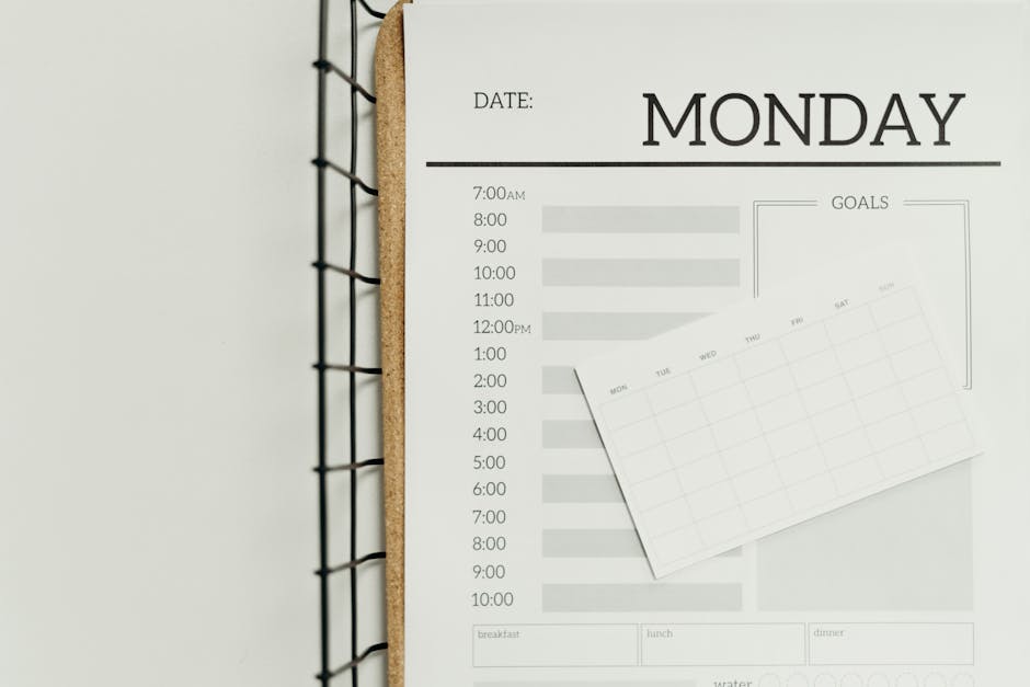 minimalist schedule planner for time management solopreneurs