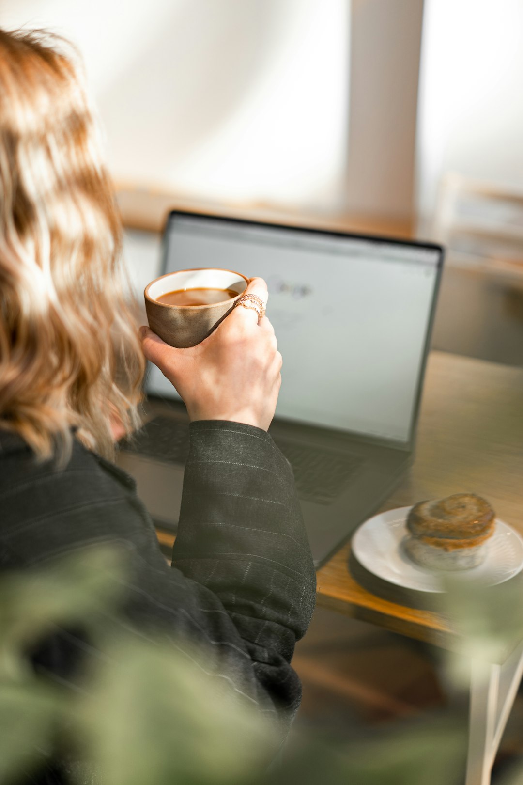 AI entrepreneur working remotely on laptop