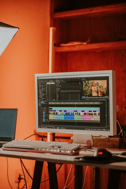 Freelance video editor working in a creative workspace using AI automation for freelancers