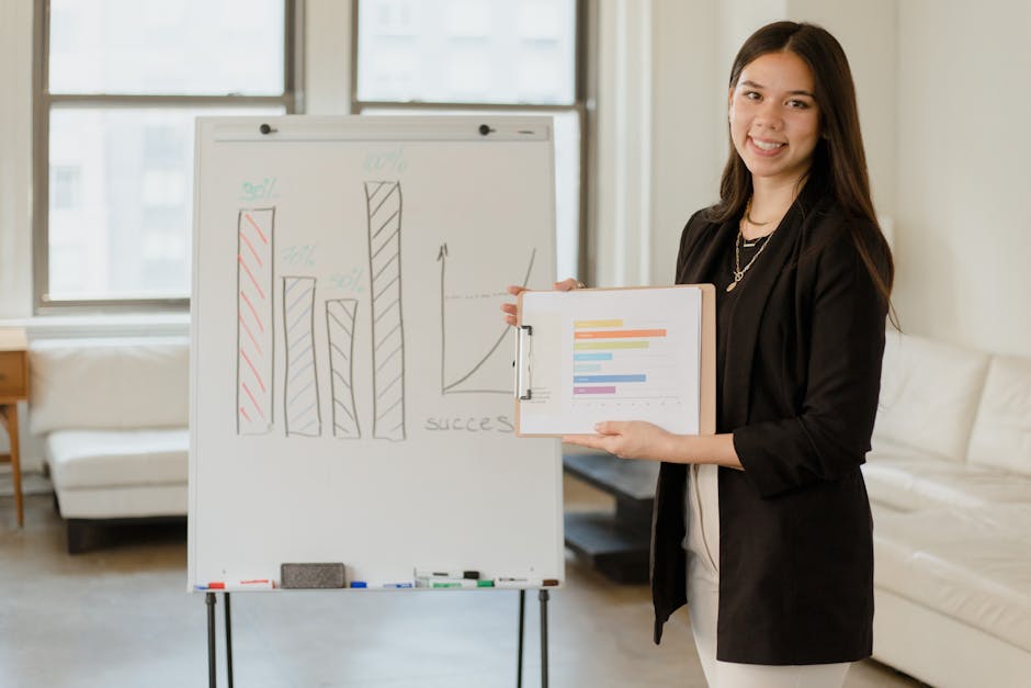 founder presenting funding chart generated by AI pitch deck tool
